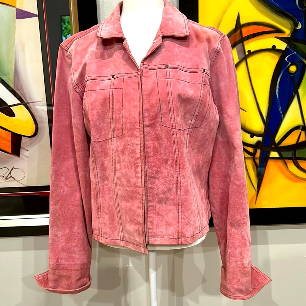 Live A Little Pink Leather Jacket L